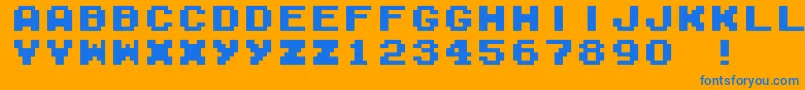 M04FatalFuryBlack Font – Blue Fonts on Orange Background