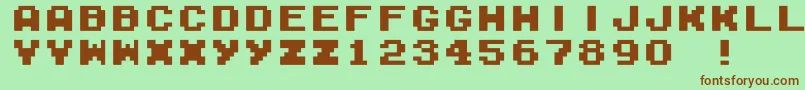 Fonte M04FatalFuryBlack – fontes marrons em um fundo verde