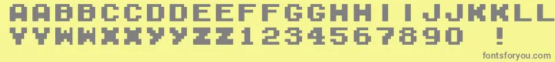 M04FatalFuryBlack-Schriftart – Graue Schriften auf gelbem Hintergrund