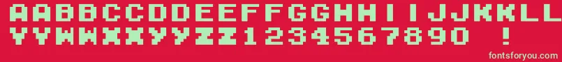 Шрифт M04FatalFuryBlack – зелёные шрифты на красном фоне