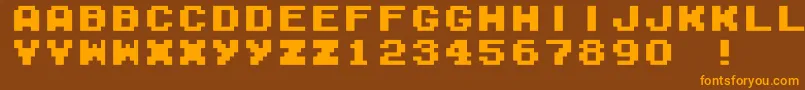 フォントM04FatalFuryBlack – オレンジ色の文字が茶色の背景にあります。