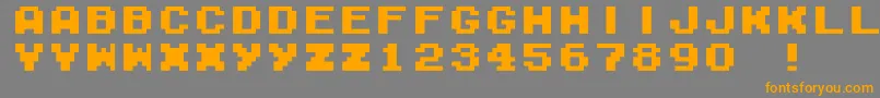 フォントM04FatalFuryBlack – オレンジの文字は灰色の背景にあります。