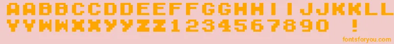 M04FatalFuryBlack-Schriftart – Orangefarbene Schriften auf rosa Hintergrund