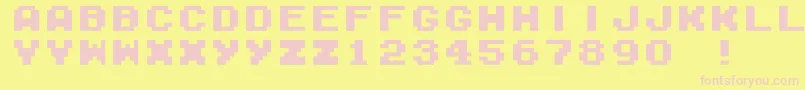 M04FatalFuryBlack Font – Pink Fonts on Yellow Background