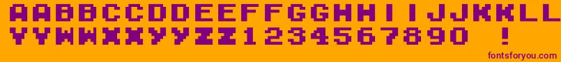 M04FatalFuryBlack-fontti – violetit fontit oranssilla taustalla