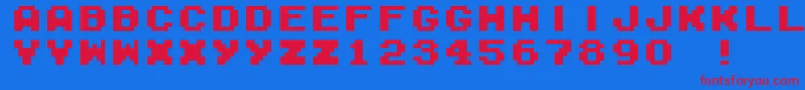 M04FatalFuryBlack Font – Red Fonts on Blue Background