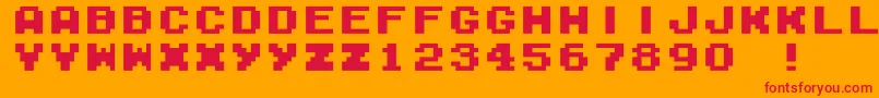 M04FatalFuryBlack Font – Red Fonts on Orange Background