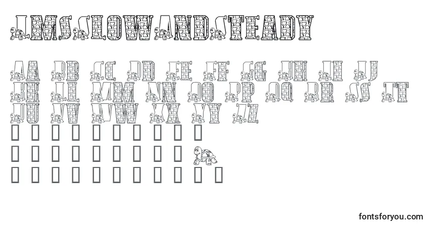 Шрифт LmsSlowAndSteady – алфавит, цифры, специальные символы
