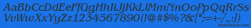 BenjaminserifRegularitalic Font – Black Fonts on Blue Background