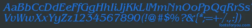 BenjaminserifRegularitalic Font – Blue Fonts on Black Background