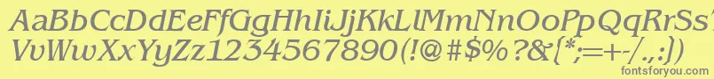 BenjaminserifRegularitalic Font – Gray Fonts on Yellow Background