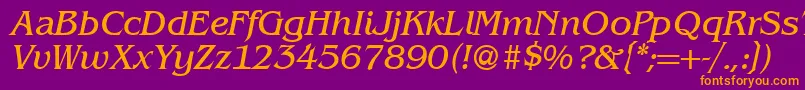 fuente BenjaminserifRegularitalic – Fuentes Naranjas Sobre Fondo Morado