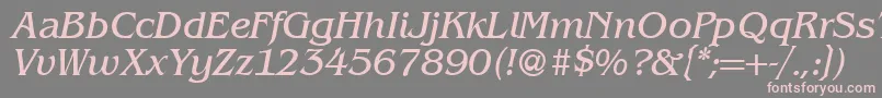BenjaminserifRegularitalic Font – Pink Fonts on Gray Background