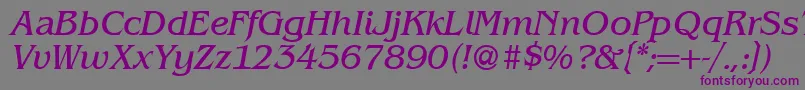 BenjaminserifRegularitalic Font – Purple Fonts on Gray Background