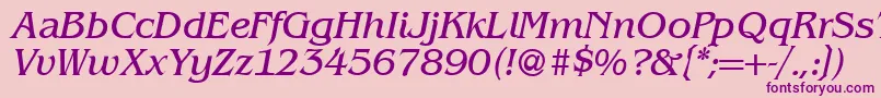 BenjaminserifRegularitalic Font – Purple Fonts on Pink Background