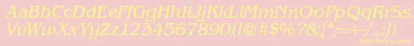 BenjaminserifRegularitalic Font – Yellow Fonts on Pink Background