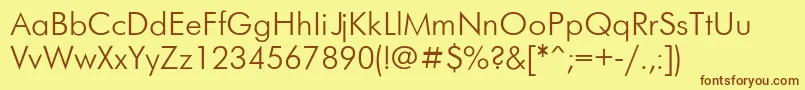 FuturisRegular Font – Brown Fonts on Yellow Background