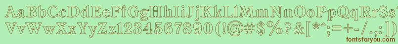 AntiquaHo Font – Brown Fonts on Green Background