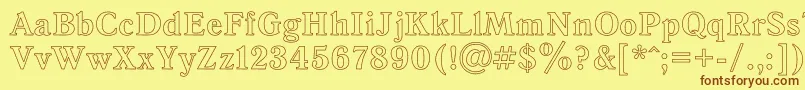 AntiquaHo Font – Brown Fonts on Yellow Background