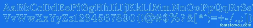 AntiquaHo Font – Green Fonts on Blue Background