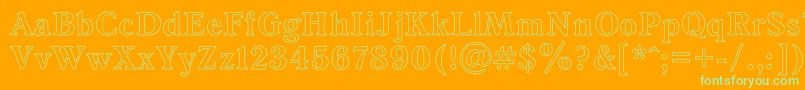 AntiquaHo Font – Green Fonts on Orange Background