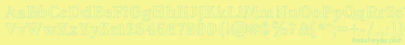 AntiquaHo Font – Green Fonts on Yellow Background