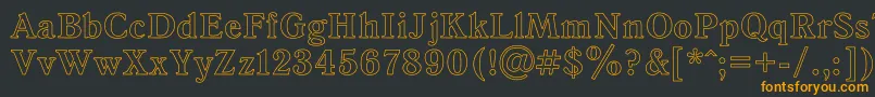 AntiquaHo-Schriftart – Orangefarbene Schriften auf schwarzem Hintergrund