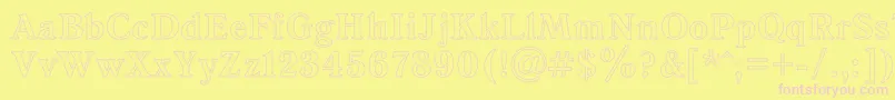 AntiquaHo Font – Pink Fonts on Yellow Background