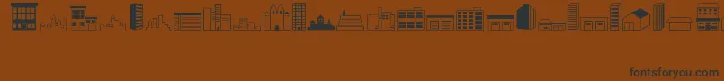 Buildings Font – Black Fonts on Brown Background