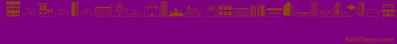 Buildings Font – Brown Fonts on Purple Background