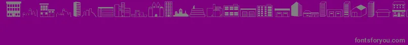 Buildings-Schriftart – Graue Schriften auf violettem Hintergrund