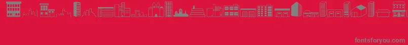 Buildings Font – Gray Fonts on Red Background