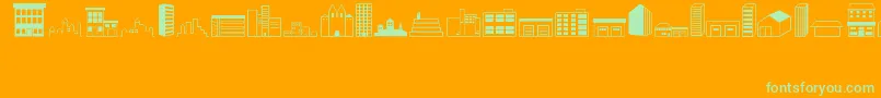 More about Buildings Font Buildings Font – Green Fonts on Orange Background