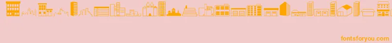 Buildings Font – Orange Fonts on Pink Background