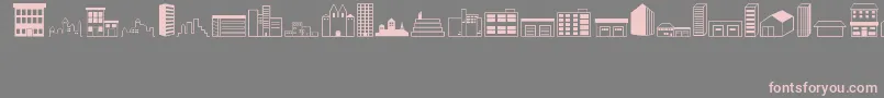 Buildings Font – Pink Fonts on Gray Background