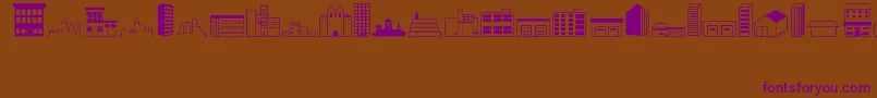 Buildings Font – Purple Fonts on Brown Background