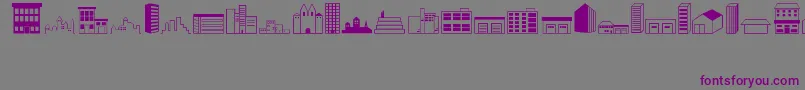Czcionka Buildings – fioletowe czcionki na szarym tle