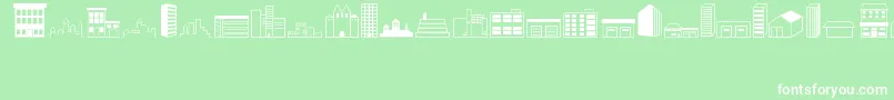 Buildings Font – White Fonts on Green Background