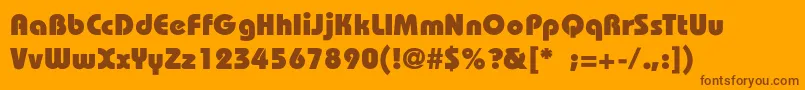 BauhausHeavyBold Font – Brown Fonts on Orange Background