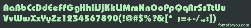 BauhausHeavyBold-fontti – vihreät fontit mustalla taustalla