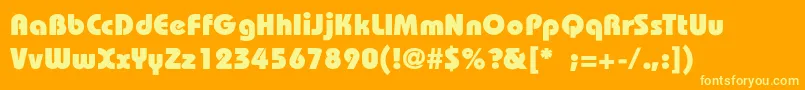 フォントBauhausHeavyBold – オレンジの背景に黄色の文字