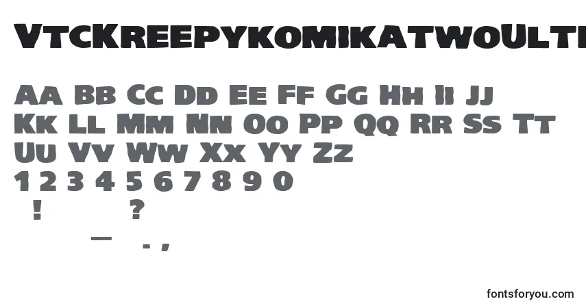 A fonte VtcKreepykomikatwoUltrawide – alfabeto, números, caracteres especiais