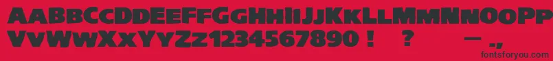 VtcKreepykomikatwoUltrawide-Schriftart – Schwarze Schriften auf rotem Hintergrund