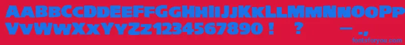 VtcKreepykomikatwoUltrawide-Schriftart – Blaue Schriften auf rotem Hintergrund