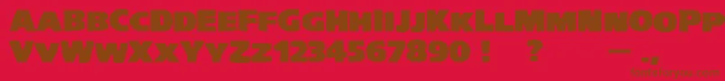 Шрифт VtcKreepykomikatwoUltrawide – коричневые шрифты на красном фоне