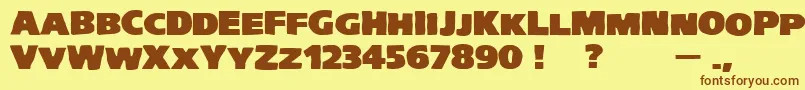 VtcKreepykomikatwoUltrawide Font – Brown Fonts on Yellow Background