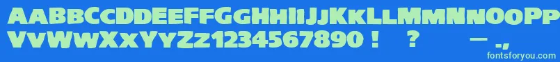 VtcKreepykomikatwoUltrawide Font – Green Fonts on Blue Background