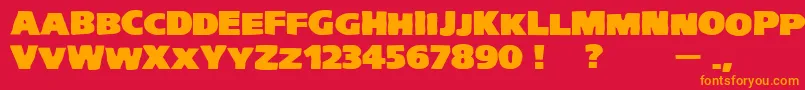 フォントVtcKreepykomikatwoUltrawide – 赤い背景にオレンジの文字