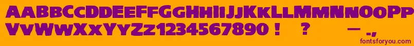 VtcKreepykomikatwoUltrawide Font – Purple Fonts on Orange Background