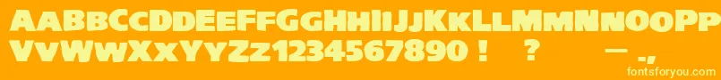 VtcKreepykomikatwoUltrawide Font – Yellow Fonts on Orange Background